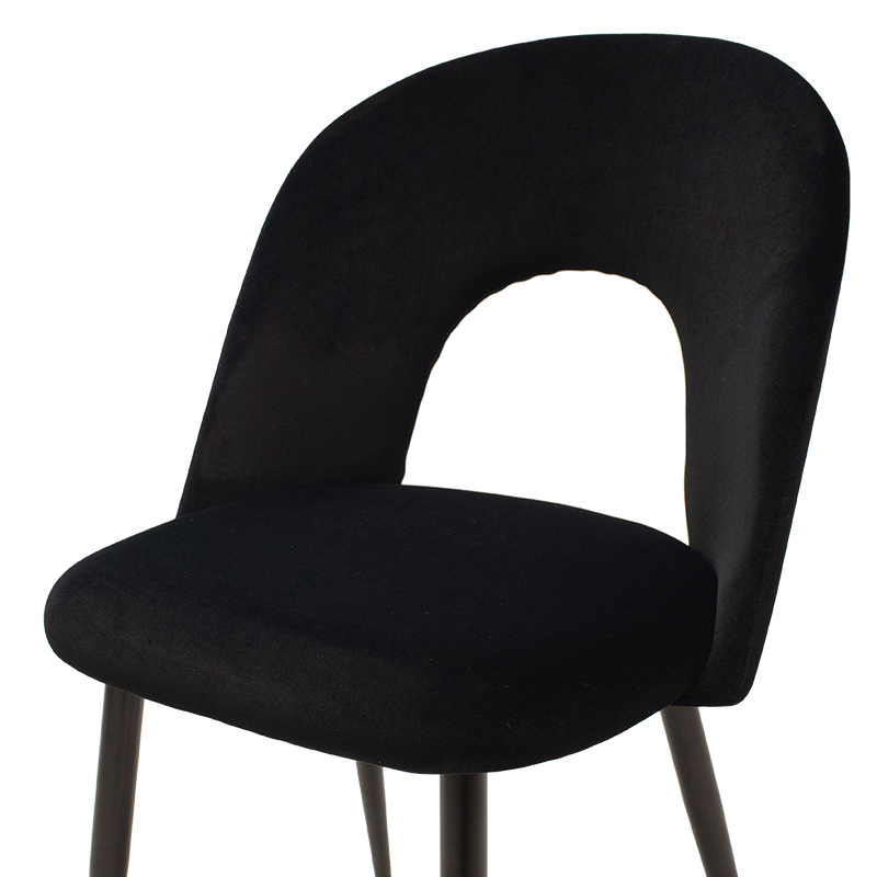 Καρέκλα Jonah pakoworld βελούδο μαύρο-μαύρο πόδι