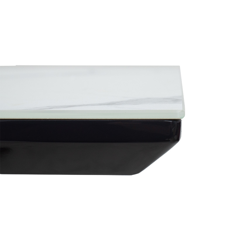 Τραπέζι επεκτεινόμενο Palan pakoworld sintered stone σε όψη μαρμάρου - μαύρο μέταλλο 160-200x80x77εκ