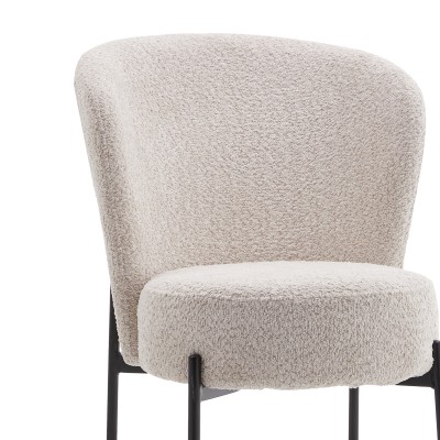 Καρέκλα Houlian pakoworld εκρού ύφασμα-πόδι μαύρο μέταλλο 44x66x89εκ | 2 τμχ