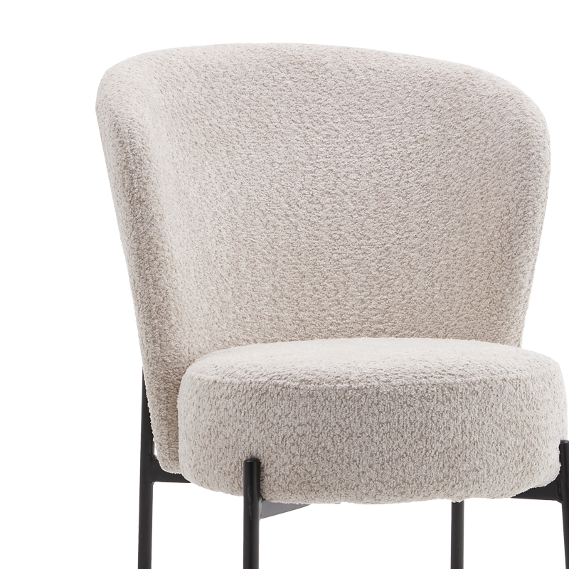 Καρέκλα Houlian pakoworld εκρού ύφασμα-πόδι μαύρο μέταλλο 44x66x89εκ | 2 τμχ