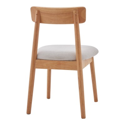 Καρέκλα Tullo pakoworld rubberwood σε φυσική απόχρωση 46x45x78εκ | 4 τμχ