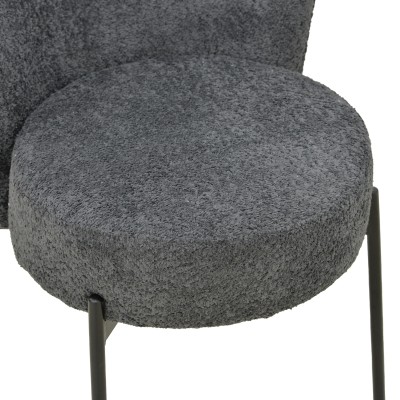 Καρέκλα Houlian pakoworld ανθρακί ύφασμα-πόδι μαύρο μέταλλο 44x66x89εκ | 2 τμχ