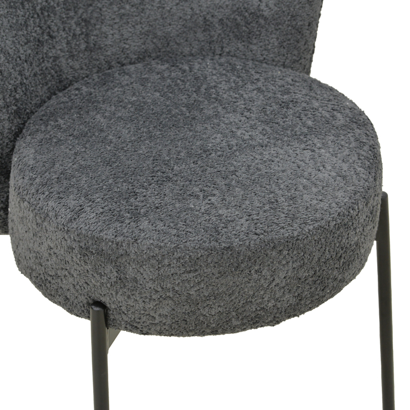 Καρέκλα Houlian pakoworld ανθρακί ύφασμα-πόδι μαύρο μέταλλο 44x66x89εκ | 2 τμχ