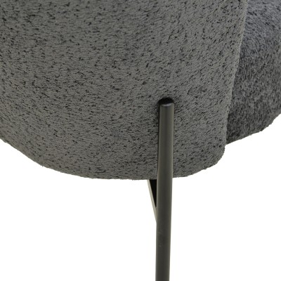 Καρέκλα Houlian pakoworld ανθρακί ύφασμα-πόδι μαύρο μέταλλο 44x66x89εκ | 2 τμχ