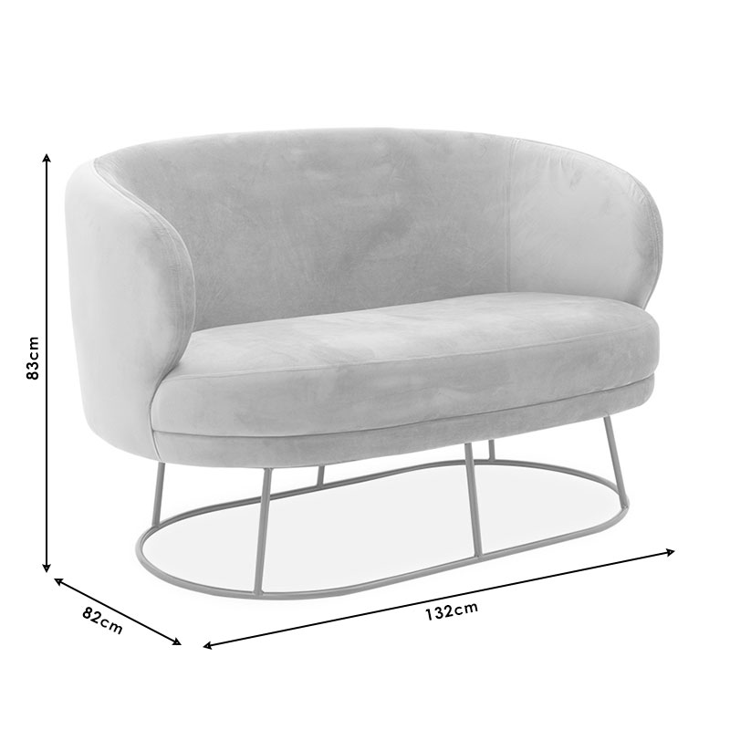 Καναπές 2θέσιος Rony pakoworld βελούδο σάπιο μήλο-χρυσό 132x82x83εκ