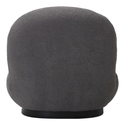 Πολυθρόνα Rosalie pakoworld μπουκλέ ύφασμα σε ανθρακί απόχρωση με μαύρη βάση 85x82x77εκ