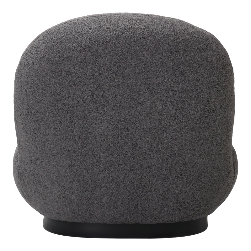 Πολυθρόνα Rosalie pakoworld μπουκλέ ύφασμα σε ανθρακί απόχρωση με μαύρη βάση 85x82x77εκ