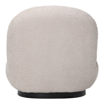 Πολυθρόνα Rosalie pakoworld μπουκλέ ύφασμα σε μπεζ απόχρωση με μαύρη βάση 85x82x77εκ