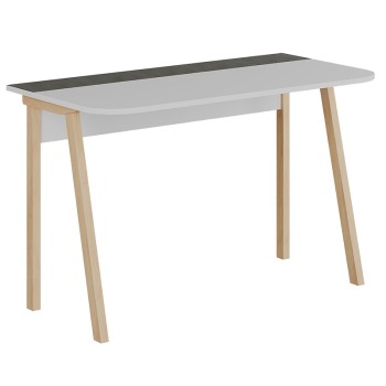 Γραφείο εργασίας Malia pakoworld λευκό-φυσικό-ανθρακί antique 120x60.5x75εκ