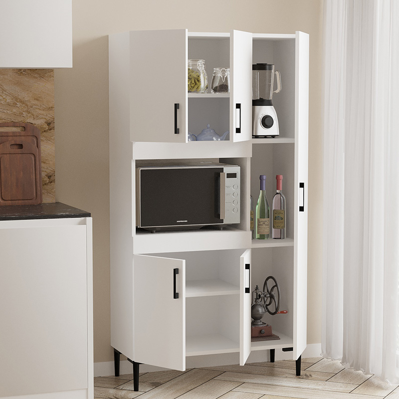 Ντουλάπια κουζίνας Defne pakoworld σε λευκή απόχρωση 89x37.5x160εκ