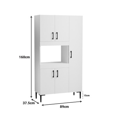 Ντουλάπια κουζίνας Defne pakoworld σε λευκή απόχρωση 89x37.5x160εκ