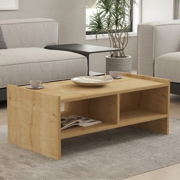 Τραπέζι σαλονιού Tiena pakoworld σε oak απόχρωση 90x50x35εκ