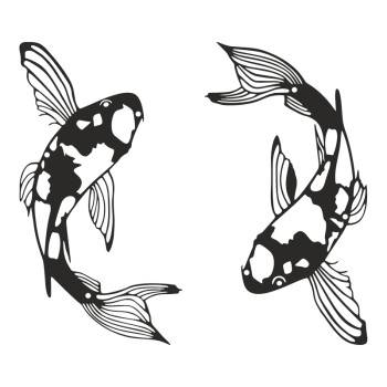 Διακοσμητικό τοίχου Konda pakooworld σετ 2τεμ μαύρο μεταλλικό 17x0,15x32εκ