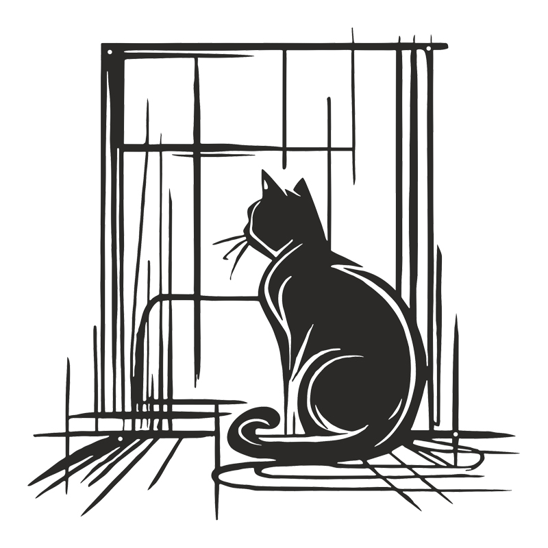 Διακοσμητικό τοίχου Caten pakooworld μαύρο μεταλλικό 50x0,15x50εκ