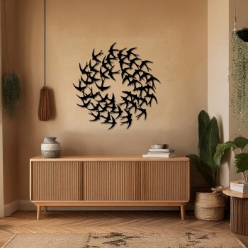 Διακοσμητικό τοίχου Swarm pakooworld μαύρο μεταλλικό Φ50x0,15εκ