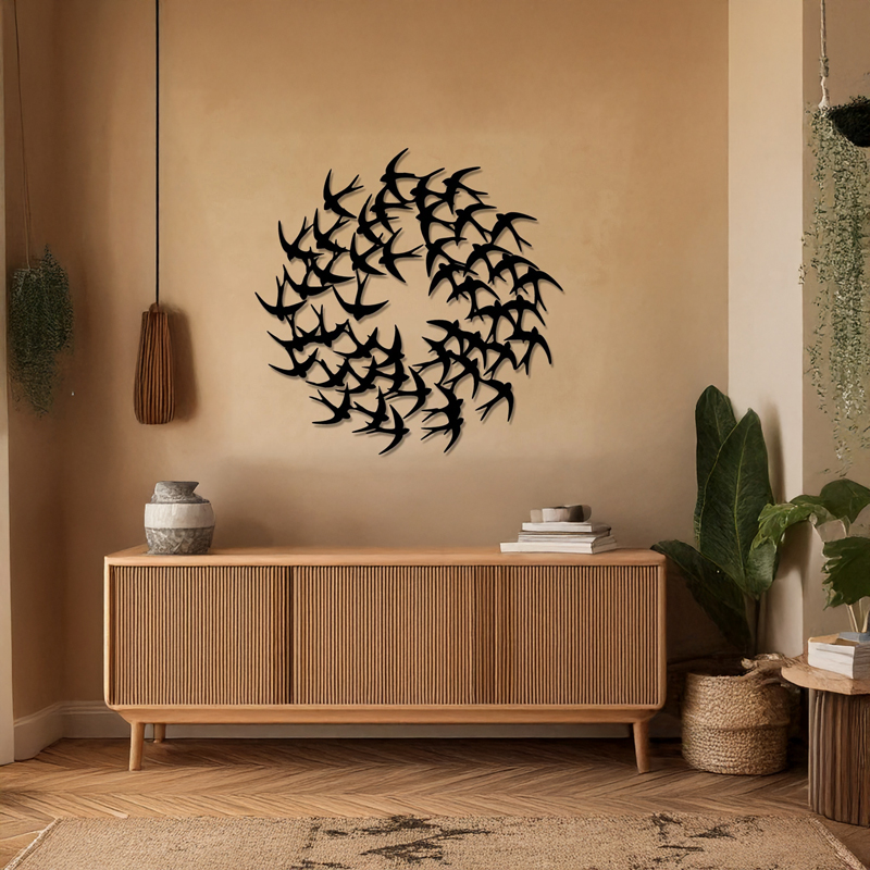 Διακοσμητικό τοίχου Swarm pakooworld μαύρο μεταλλικό Φ50x0,15εκ