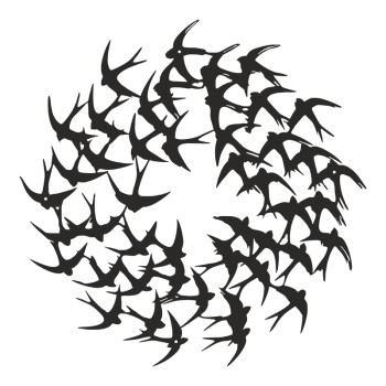 Διακοσμητικό τοίχου Swarm pakooworld μαύρο μεταλλικό Φ50x0,15εκ