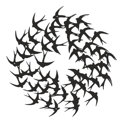 Διακοσμητικό τοίχου Swarm pakooworld μαύρο μεταλλικό Φ50x0,15εκ