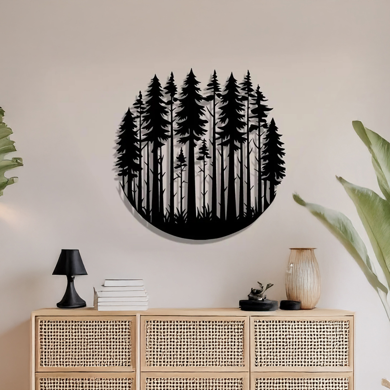 Διακοσμητικό τοίχου Foren pakooworld μαύρο μεταλλικό Φ50x0,15εκ