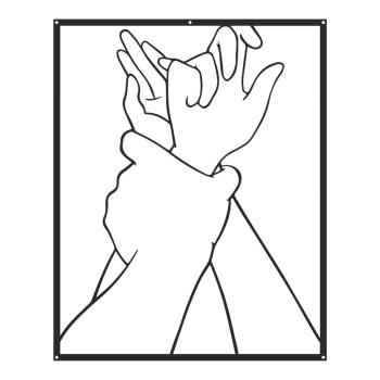 Διακοσμητικό τοίχου Handia pakooworld μαύρο μεταλλικό 40x0,15x50εκ