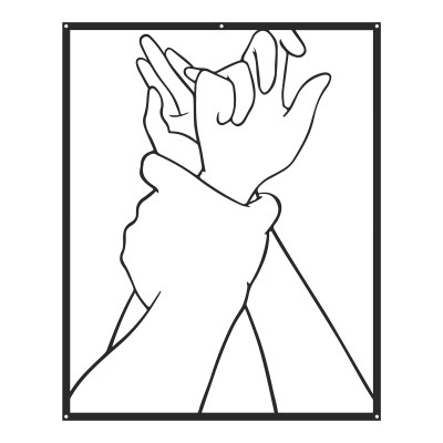 Διακοσμητικό τοίχου Handia pakooworld μαύρο μεταλλικό 40x0,15x50εκ