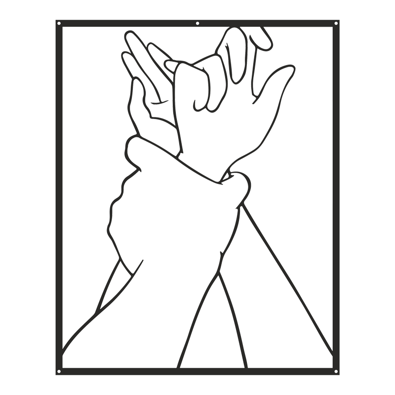 Διακοσμητικό τοίχου Handia pakooworld μαύρο μεταλλικό 40x0,15x50εκ