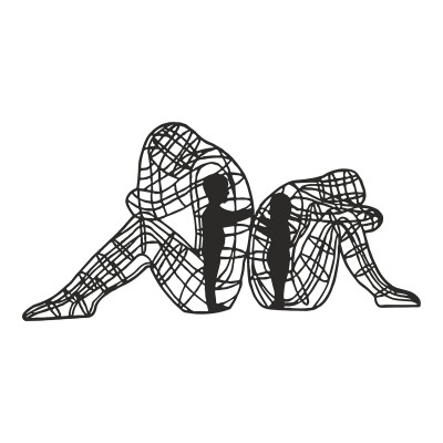 Διακοσμητικό τοίχου Innero pakooworld μαύρο μεταλλικό 50x0,15x25εκ