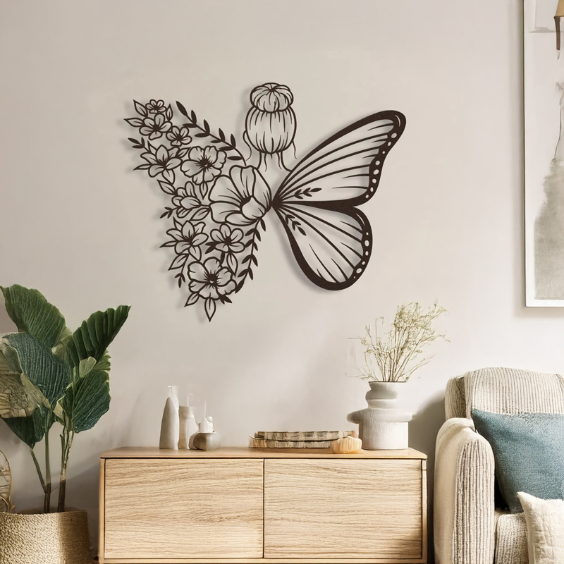 Διακοσμητικό τοίχου Terfia pakooworld μαύρο μεταλλικό 60x0,15x60εκ