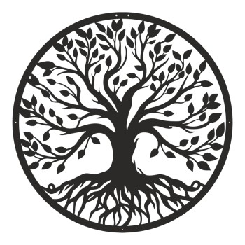 Διακοσμητικό τοίχου Treelife pakooworld μαύρο μεταλλικό Φ80x0,15εκ