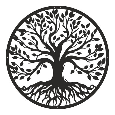 Διακοσμητικό τοίχου Treelife pakooworld μαύρο μεταλλικό Φ80x0,15εκ