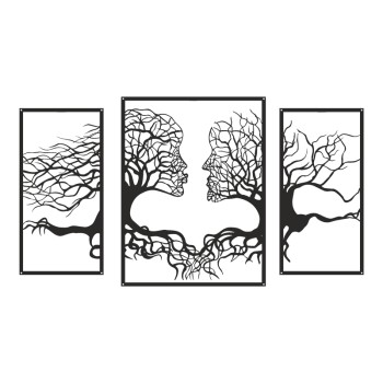 Διακοσμητικό τοίχου Connecto pakooworld σετ 3τεμ μαύρο μεταλλικό