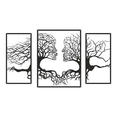 Διακοσμητικό τοίχου Connecto pakooworld σετ 3τεμ μαύρο μεταλλικό