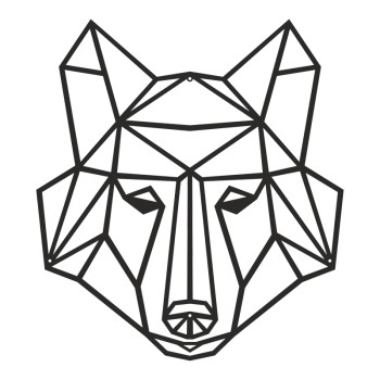 Διακοσμητικό τοίχου Wolfo pakooworld μαύρο μεταλλικό 40x0,15x40εκ