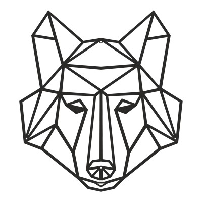 Διακοσμητικό τοίχου Wolfo pakooworld μαύρο μεταλλικό 40x0,15x40εκ