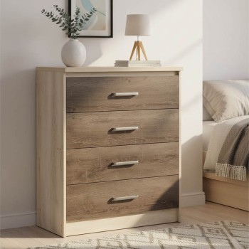 Συρταριέρα OLYMPUS pakoworld με 4 συρτάρια χρώμα castillo-toro 80x40x95εκ