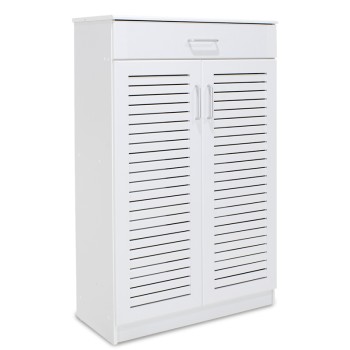 Παπουτσοθήκη-ντουλάπι SANTE pakoworld 20 ζεύγων σε λευκή απόχρωση 80x37x123εκ