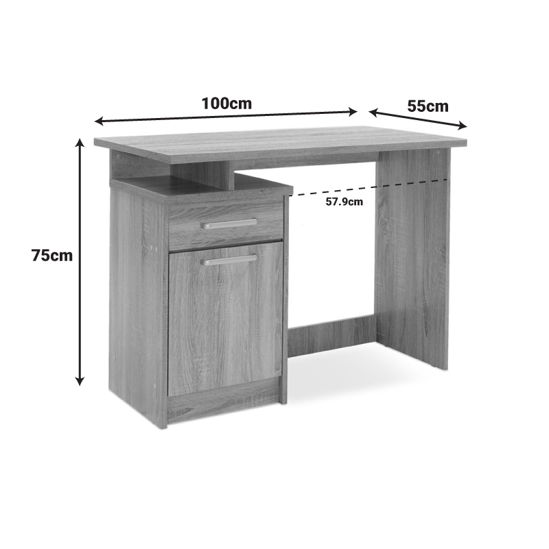 Γραφείο εργασίας Looney pakoworld χρώμα sonoma 100x55x75εκ