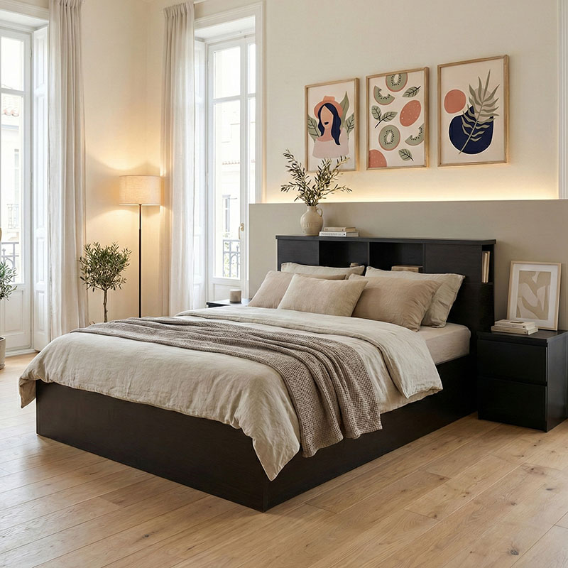 Κρεβάτι OLYMPUS pakoworld σε χρώμα wenge 140x200εκ