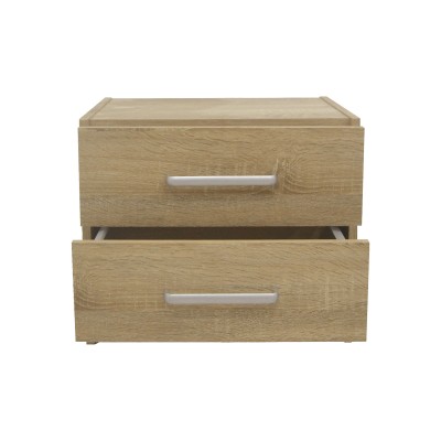 Κομοδίνο OLYMPUS pakoworld με 2 συρτάρια σε sonoma απόχρωση 47.5x40.5x40.5εκ