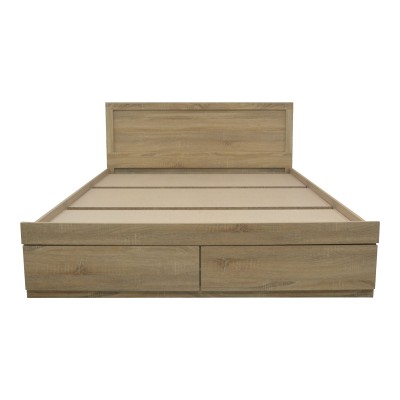 Κρεβάτι Olympus pakoworld με συρτάρι σε sonoma απόχρωση 150x200εκ