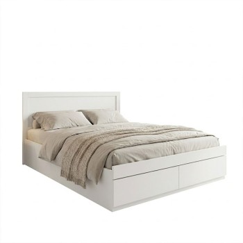 Κρεβάτι Olympus pakoworld με συρτάρι σε λευκή απόχρωση 150x200εκ