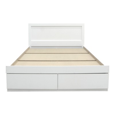 Κρεβάτι Olympus pakoworld με συρτάρι σε λευκή απόχρωση 150x200εκ