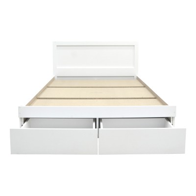 Κρεβάτι Olympus pakoworld με συρτάρι σε λευκή απόχρωση 150x200εκ