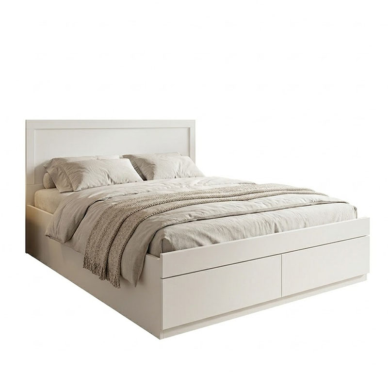 Κρεβάτι Olympus pakoworld με συρτάρι σε λευκή απόχρωση 120x200εκ