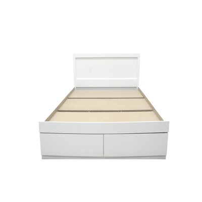 Κρεβάτι Olympus pakoworld με συρτάρι σε λευκή απόχρωση 120x200εκ