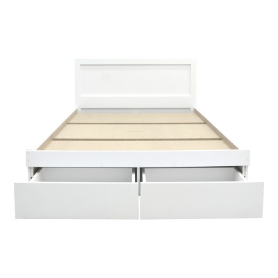 Κρεβάτι Olympus pakoworld με συρτάρι σε λευκή απόχρωση 160x200εκ