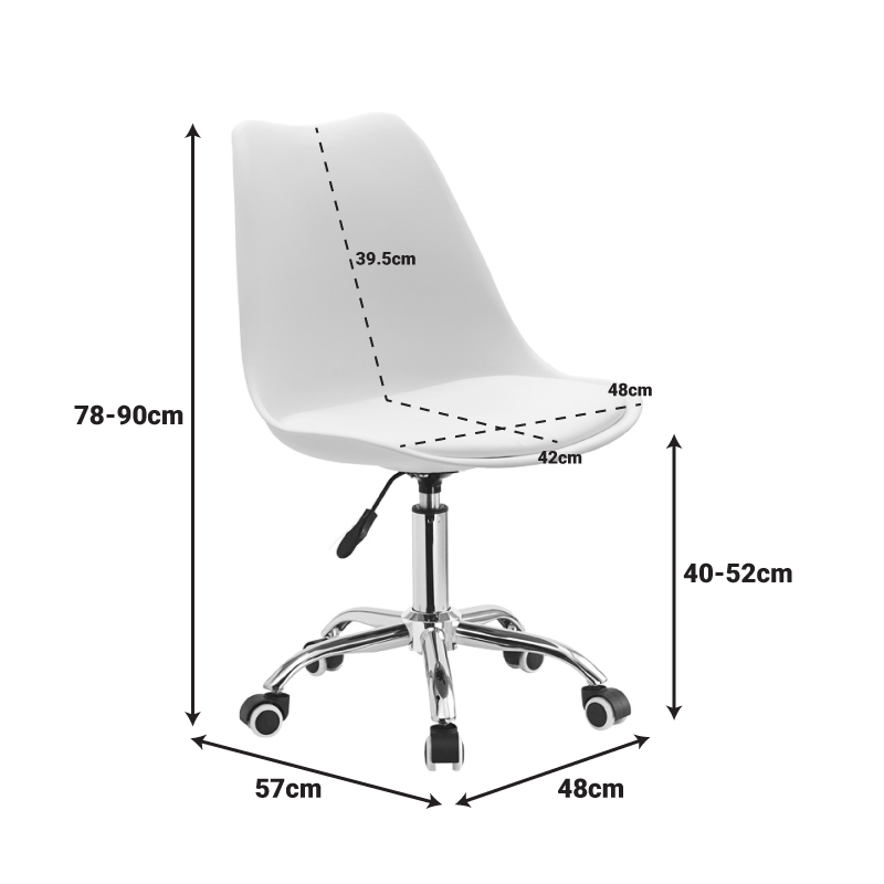 Καρέκλα γραφείου εργασίας Gaston II pakoworld PP-PU μαύρο