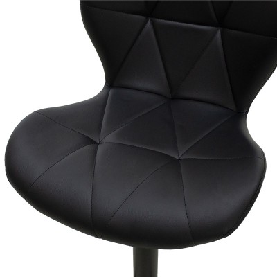 Σκαμπό μπαρ Coozy pakoworld πτυσσόμενο μεταλλικό μαύρο ματ με pu χρώμα μαύρο | 2 τμχ