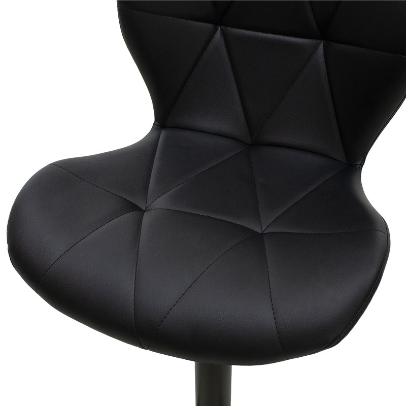 Σκαμπό μπαρ Coozy pakoworld πτυσσόμενο μεταλλικό μαύρο ματ με pu χρώμα μαύρο | 2 τμχ