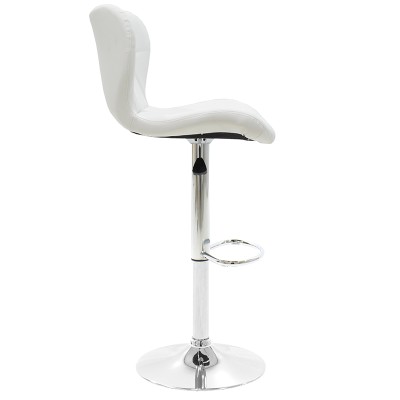 Σκαμπό μπαρ Coozy pakoworld pu σε λευκό χρώμα σκελετός χρωμίου | 2 τμχ